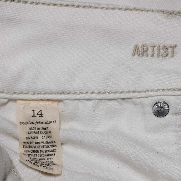 Size 14 - American Eagle Artist Stretch Cream Denim Jeans - Picture 7 of 8